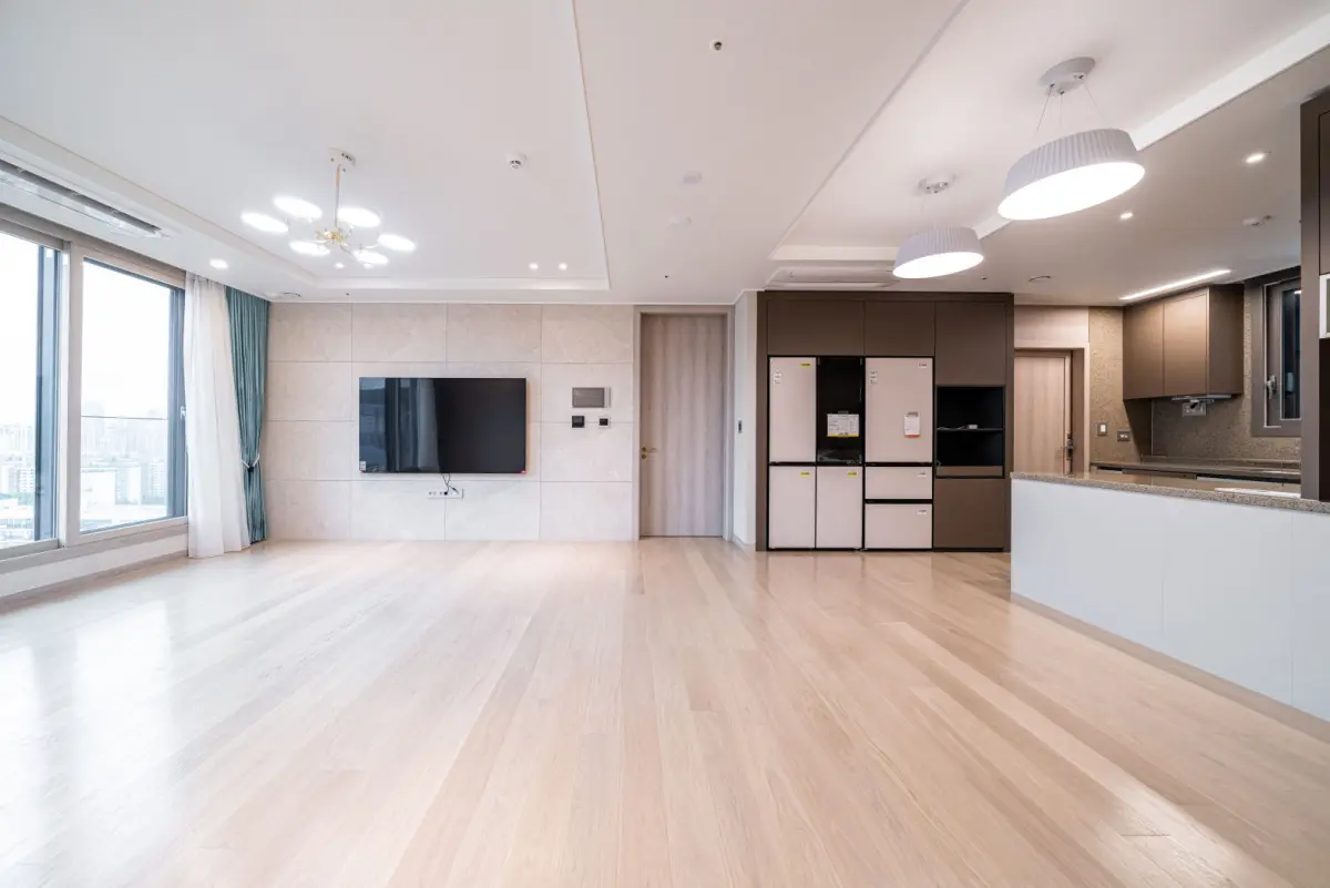 58평 개포자이 오픈형 거실 모던 인테리어